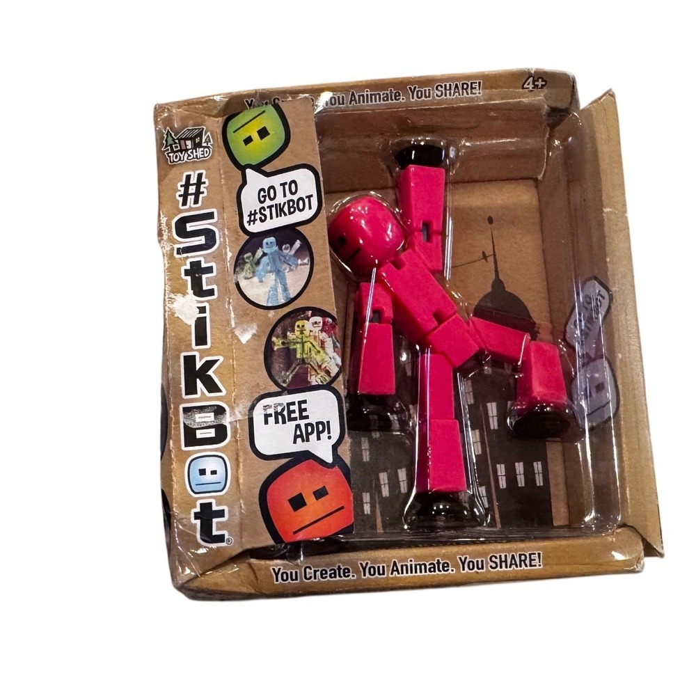 Stikbot Pink Stop Motion Animation Action Figure Zing Toy Shed New Box Wear 2017
